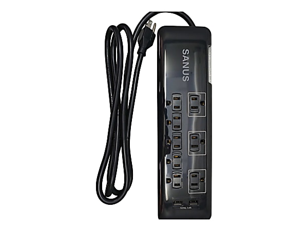 Sanus SA-PS82 - Surge protector - AC - output connectors: 8 - 6 ft cord - black
