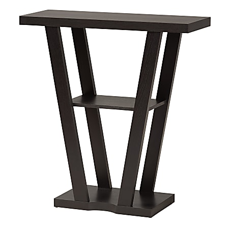 Baxton Studio Boone Console Table, 33-3/4”H x 31-1/8”W x 11-7/16”D, Dark Brown
