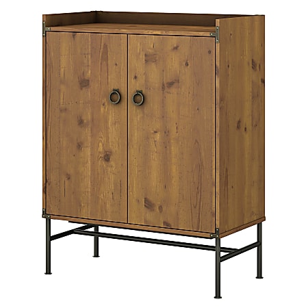 Kathy ireland home by bush furniture clearance ironworks bar cabinet with wine storage