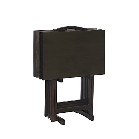 Powell Ardai 5 Piece Tray Table Set Gray Office Depot