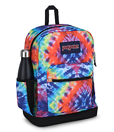 Jansport Cross Town Plus Backpack With 15 Laptop Pocket Red Multi Hippie Days Office Depot