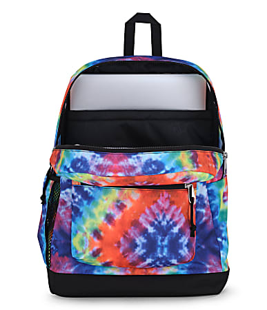 Jansport Cross Town Plus Backpack With 15 Laptop Pocket Red Multi Hippie Days Office Depot