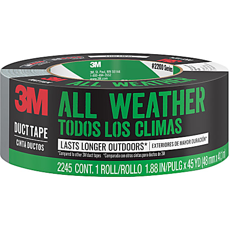 Scotch All-Weather Tough Duct Tape - 45 yd Length x 1.88" Width - 1 / Roll - Gray