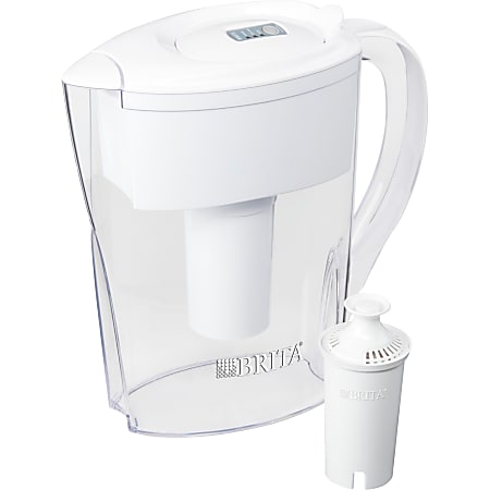 Brita Space Saver Water Filter Pitcher - Pitcher - 40 gal / 2 Month - 6 Cups Pitcher Capacity - 2 / Carton - White