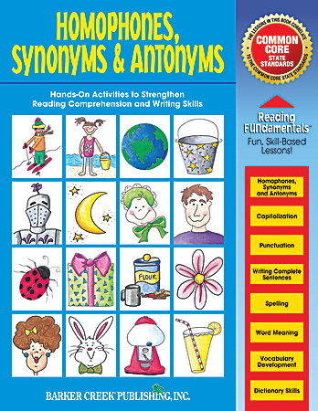 Barker Creek Grammar Activity Book, Homophones, Synonyms And