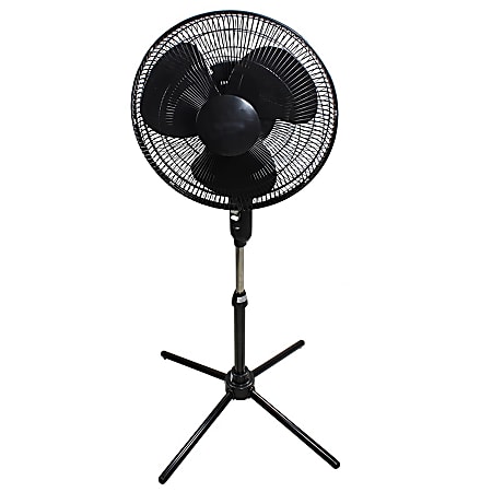 Optimus 16" Adjustable Oscillating Stand Fan, Black