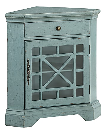 Teal corner clearance cabinet