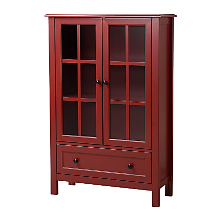 Homestar North America Storage Cabinet, 3 Shelves/1 Drawer, FSC® Certified, Red