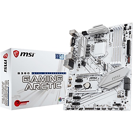 MSI B360 GAMING ARCTIC Desktop Motherboard - Intel Chipset - Socket H4 LGA-1151 - 64 GB DDR4 SDRAM Maximum RAM - DIMM, UDIMM - 4 x Memory Slots - Gigabit Ethernet - 4 x USB 3.1 Port - DVI - 5 x SATA Interfaces