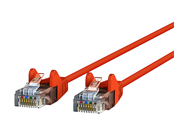 Belkin Slim - Patch cable - RJ-45 (M) to RJ-45 (M) - 2 ft - UTP - CAT 6 - molded, snagless - orange