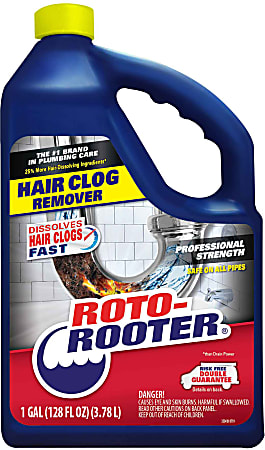 Roto Rooter Hair Clog Remover, 128 Oz, Case Of 4 Bottles