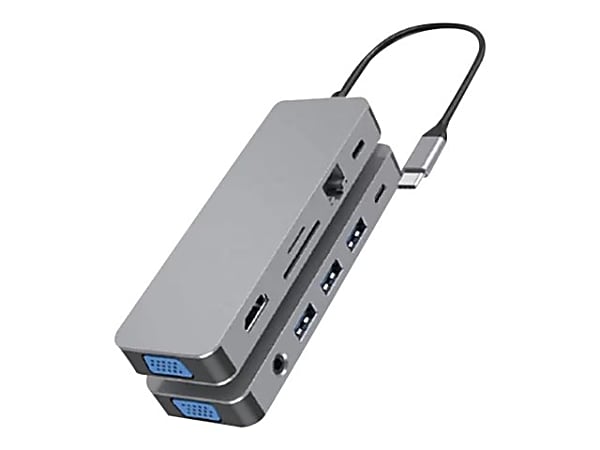 B3E 11-in-1 USB-C Hub - Docking station - USB-C - VGA, DP - 1GbE