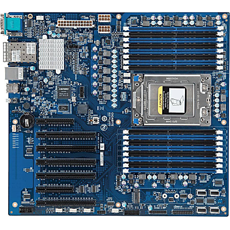 Gigabyte MZ31-AR0 Server Motherboard - AMD Chipset - Socket SP3 - 64 GB DDR4 SDRAM Maximum RAM - RDIMM, LRDIMM, DIMM - 16 x Memory Slots - Gigabit Ethernet - 2 x USB 3.0 Port