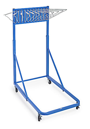 Alpine AdirOffice Large Blueprint Vertical File Rolling Stand, 46”H x 27”W x 28-1/2”D, Blue