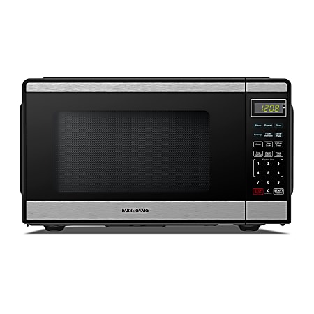 Farberware 900W Countertop Microwave Oven, 0.9 Cu. Ft., Black/Silver, Total Qty 1