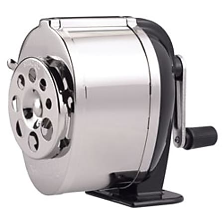 FORAY® Deluxe Wall Mountable Manual Pencil Sharpener, Black/Chrome