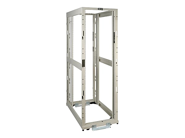 Tripp Lite 42U 4-Post Open Frame Rack White Square Hole Heavy Duty Caster - Rack open frame - 4-post - white - 42U