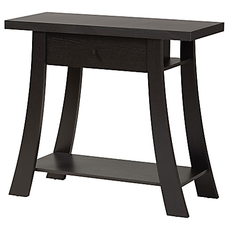 Baxton Studio Herman 1-Drawer Console Table, 31-3/4”H x 35-7/16”W x 15-3/8”D, Dark Brown