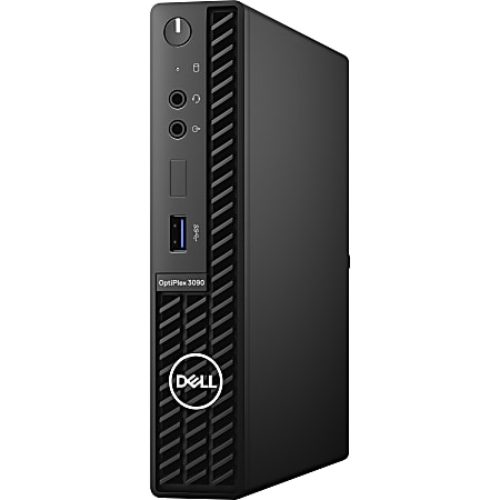 Dell OptiPlex 3000 3090 Desktop Computer - Intel Core i5 10th Gen i5-10500T Hexa-core (6 Core) 2.30 GHz - 8 GB RAM DDR4 SDRAM - 256 GB M.2 PCI Express NVMe SSD - Micro PC - Black - Intel Q470 Chip - Windows 10 Pro - 180 W