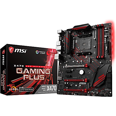 MSI X470 GAMING PLUS Desktop Motherboard - AMD Chipset - Socket AM4 - ATX - Ryzen 3 Processor Supported - 64 GB DDR4 SDRAM Maximum RAM - DIMM, UDIMM - 4 x Memory Slots - Gigabit Ethernet - HDMI - 6 x SATA Interfaces