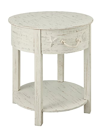 Coast to Coast Sanibel 1-Drawer Accent Table, White Rub