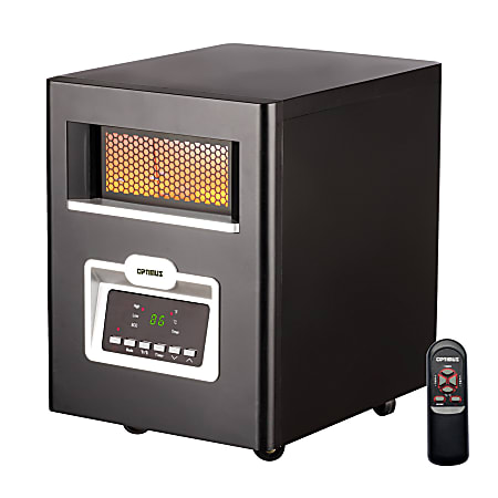 Optimus Infrared Quartz Heater With Remote And LED Display, 15-1/8" x 11-1/2"