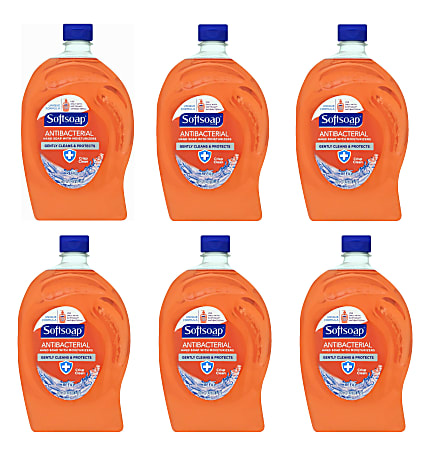Softsoap® Crisp Clean Antibacterial Moisturizing Liquid Hand Soap, Unscented, 56 Oz, Carton Of 6 Bottles