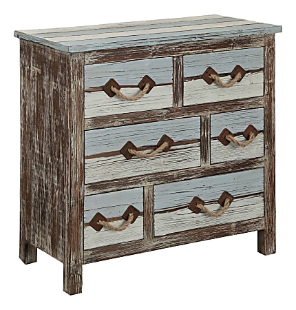 Coast to Coast 6-Drawer Chest, 32"H x 32"W x 16"D, Multicolor
