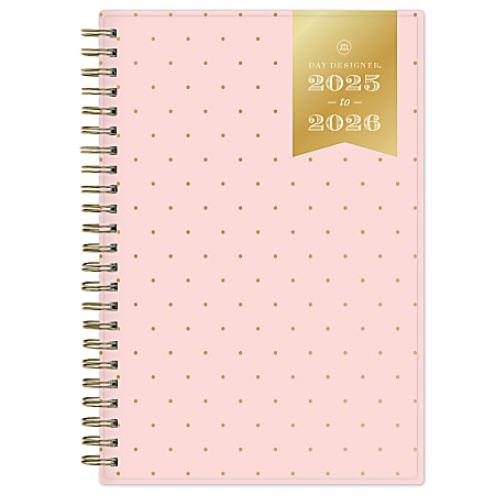 2025-2026 Day Designer Swiss Dot Blush Weekly/Monthly Academic Planning Calendar, 5" x 8", July 2025 to June 2026, 151665