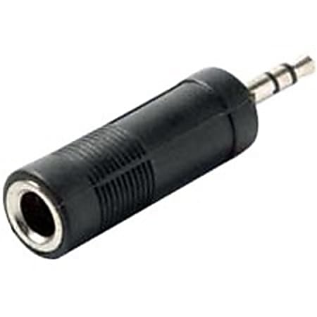 Professional Cable 1/4 Female Jack (Large Headphone) to 1/8 3.5MM Male Plug Adapter - 1 x 6.35mm Audio Female - 1 x Mini-phone Audio Male - Black