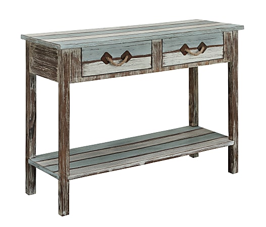 Coast to Coast 2-Drawer Console Table With Shelf, Multicolor