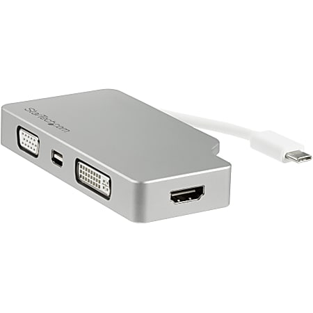StarTech.com USB-C Multiport Adapter With Aluminum Housing, 0.6" x 2.2" x 4.1", 4E8893