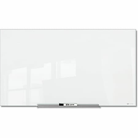 Quartet InvisaMount Magnetic Glass Board - 48" (4 ft) Width x 72" (6 ft) Height - White Glass Surface - Horizontal - Magnetic