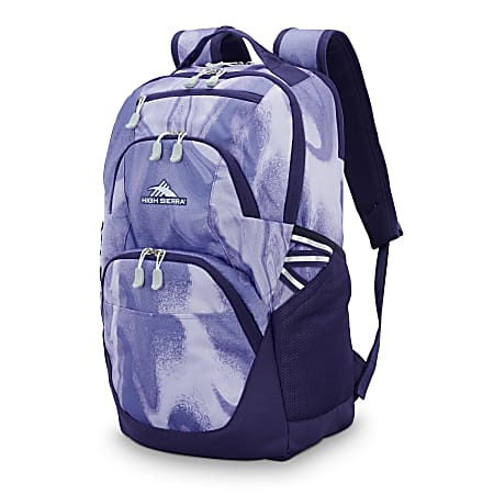 High Sierra Swoop Laptop Backpack With 17" Laptop Pocket, Purple Marble