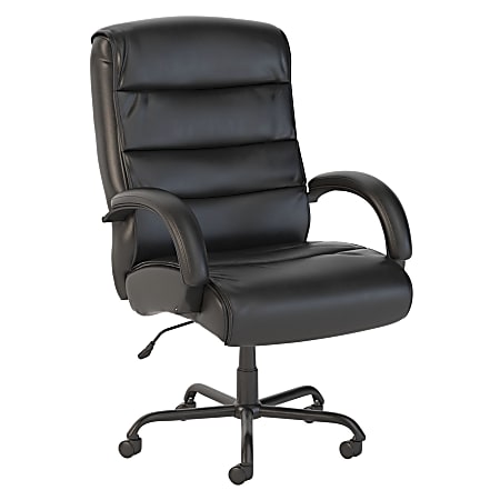 Bush Business Furniture Soft Sense Big & Tall Bonded Leather High-Back Office Chair, Black, Standard Delivery