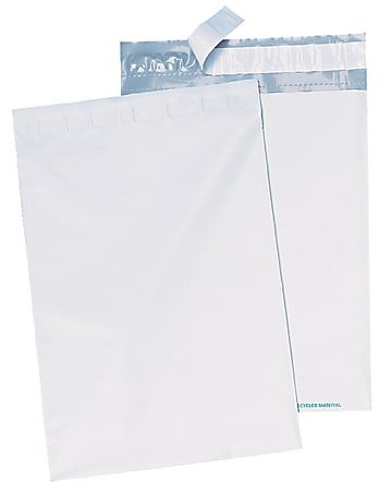 Quality Park® Redi-Strip™ Poly Envelopes, 10" x 13", Self-Adhesive, White, Box Of 100