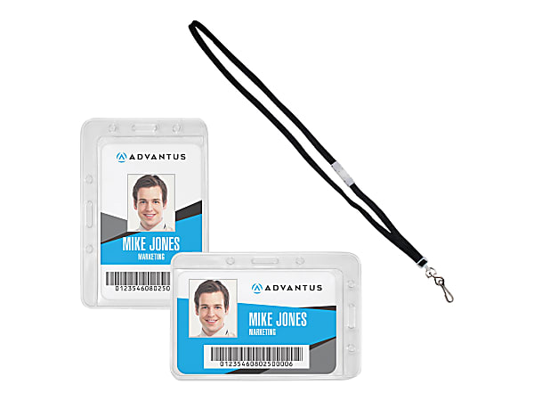 Advantus Antimicrobial ID & Security Pack - Horizontal/Vertical, Multicolor, Box Of 200