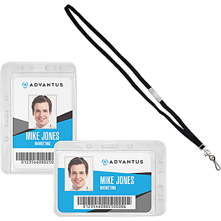 Advantus Antimicrobial ID & Security Pack - Horizontal/Vertical, Multicolor, Box Of 200