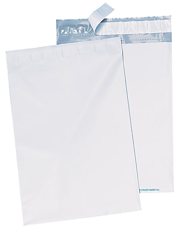 Quality Park® Redi-Strip™ Poly Envelopes, 9" x 12", Self-Adhesive, White, Box Of 100