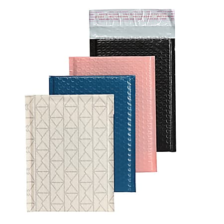 Office Depot&reg; Brand Poly Fashion Bubble Mailer, #0, 6 1/2" x 9", Assorted Colors