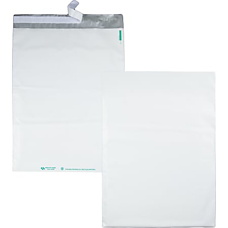 Quality Park® Redi-Strip™ Jumbo Poly Envelopes, 14" x 19", White, Box Of 100
