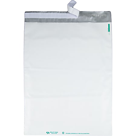 100 per Pack, White Quality Park Recycled Jumbo Poly Mailers Redi-Strip 46200 14 x 17 
