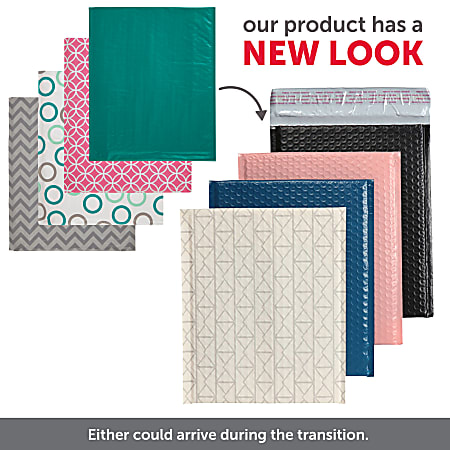 Office Depot® Brand Poly Fashion Bubble Mailer, #2, 8 1/2" x 11", Assorted Colors
