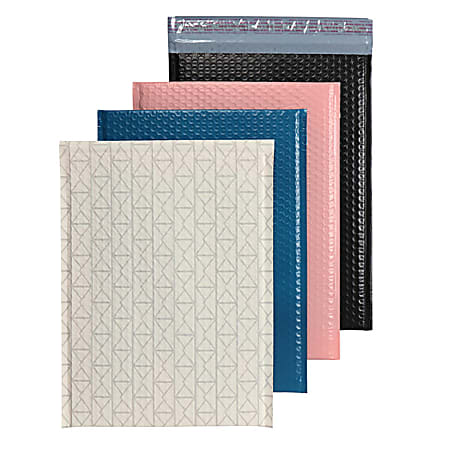 Office Depot&reg; Brand Poly Fashion Bubble Mailer, #5, 10 1/2" x 15", Assorted Colors
