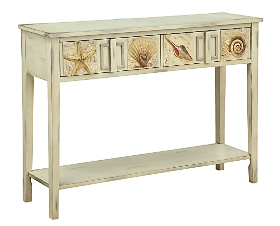 Coast to Coast Surfside 2-Drawer Console Table, Off-White