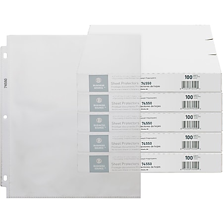 Business Source Top-Loading Poly Sheet Protectors - 3.2