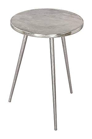 Zuo Modern Politik Aluminum Round End Table, 22-1/4”H x 15”W x 15”D, Silver