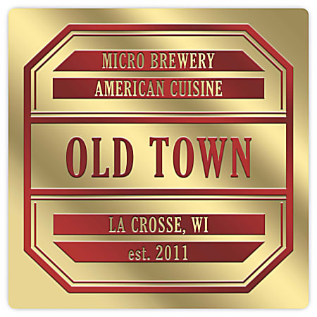 Custom 1-Color Foil-Embossed Labels And Stickers, 2" x 2" Square, Box Of 500 Labels