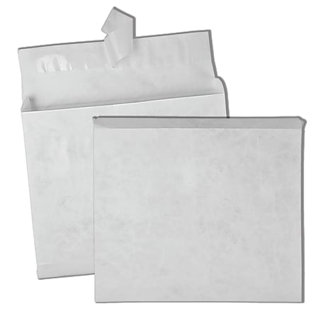 Quality Park® Tyvek® Expansion 10" x 14-1/2" x 2" Envelopes, 18 Lb, Self-Adhesive Closure, White, Carton Of 100