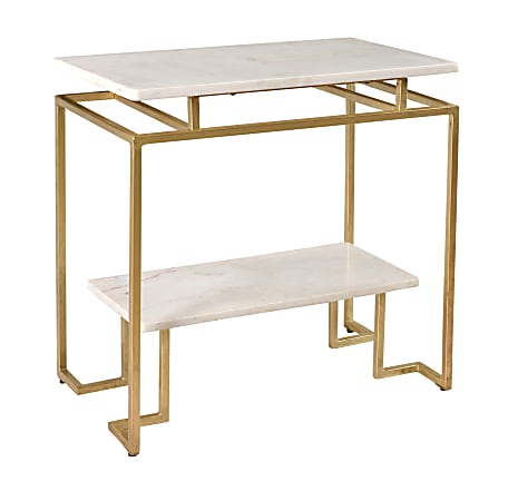 Coast to Coast Marble Accent Table, White